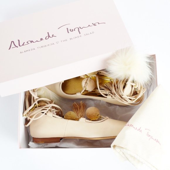 Alameda Turquesa Degas Pom Pom Flats - Size 36 - Picture 11 of 13